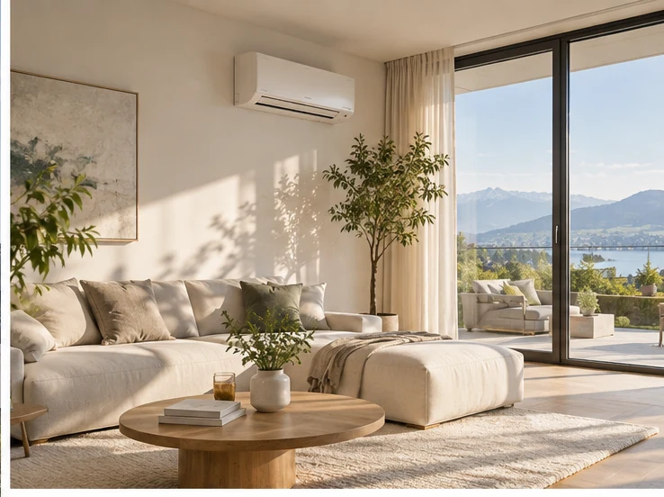 Modernes Wohnzimmer mit Klimaanlage
